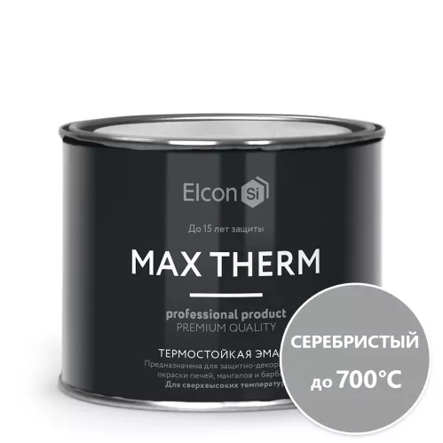 Эмаль термостойкая Elcon Max Therm 700 градусов серебристый 0.4 кг – 1