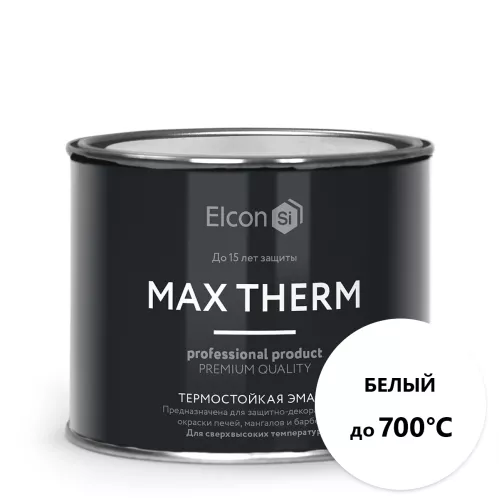 Эмаль термостойкая Elcon Max Therm 700 градусов белый 0.4 кг – 1