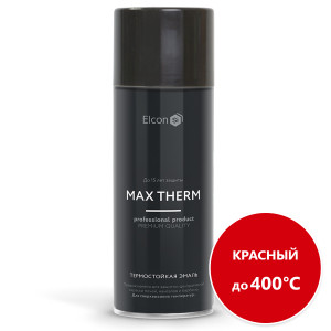 Эмаль термостойкая Elcon Max Therm аэрозольная термостойкая 400 градусов красный  520 мл