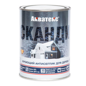 Антисептик для дерева Акватекс Сканди кроющий полуматовый лакрица 9 л - 1