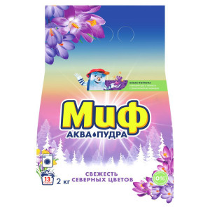 Стиральный порошок Миф Свежесть северных цветов Аквапудра автомат 2 кг