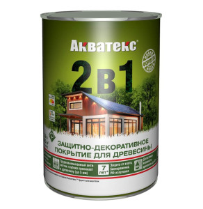 Защитно-декоративное покрытие для древесины Акватекс 2 в 1 груша 0.8 л - 1