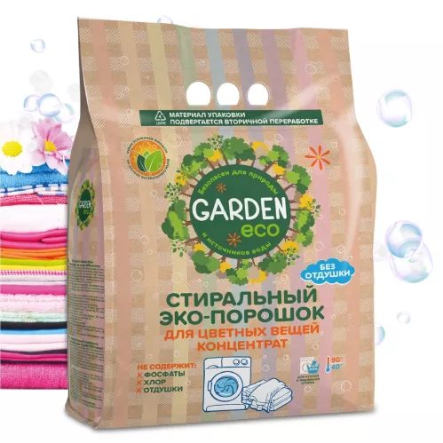 Стиральный порошок Garden Eco Color Экологичный для цветных тканей без отдушки 1.4 кг – 1