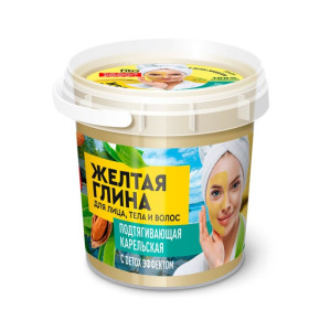 Глина для лица, тела, волос Народные рецепты Organic Желтая карельская Подтягивающая 155 мл