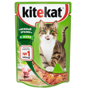 Корм для кошек Kitekat Нежный кролик в желе 85 гр 