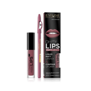 Набор для макияжа губ Eveline Oh My Lips матовая помада №06 + карандаш для губ 12 4.5 мл