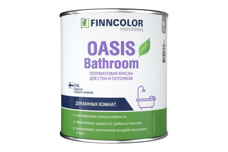 Краска Tikkurila Oasis Bathroom для влажных помещений Полуматовая база А 0.9 л