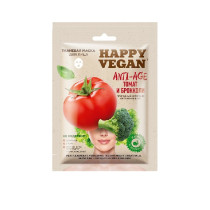 Маска д/лица "Happy Vegan" Anti- age (томат и брокколи) тканевая 25 мл
