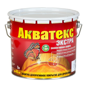 Защитно-декоративное покрытие для древесины Акватекс Экстра Красное дерево 3 л - 1