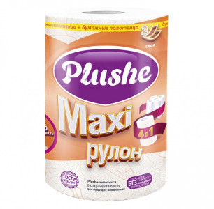 Полотенце бумажное Plushe Maxi белый цветное тиснение 40 м 2-х слойное 1 рулон