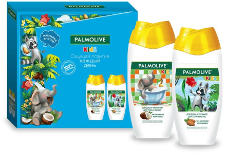 ПН PALMOLIVE Детский (Гель д/душа,купания Миндаль 250мл от 3 лет+гель д/душа,купания Кокос 250мл)