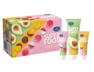 Подарочный набор Сто рецептов красоты Superfood Beauty box для лица: маска-основа 80 мл, скраб 20 мл, гель-масло 20 мл