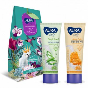 ПН AURA BEAUTY Best Moments (Крем д/рук Экстракт Алоэ75мл+Крем д/рук Экстракт меда 75мл) 1/12