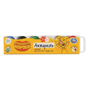 Краски акварельные Умка Оранжевая корова 6 цветов