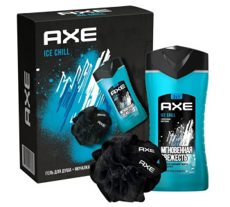 Подарочный набор Axe Ice Chill шампунь 250 мл и мочалка