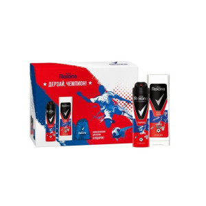 Подарочный набор Rexona Champions для мужчин дезодорант спрей-антиперспирант 150 мл,гель для душа 180 мл,мешок для обуви 