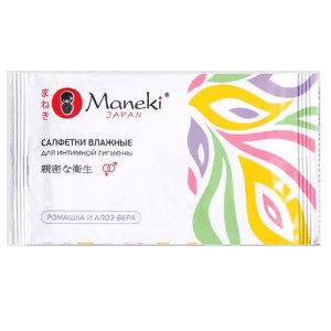 Салфетки влажные Maneki Алоэ для интимной гигиены 15 шт