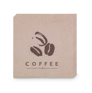 Салфетки бумажные HomeBerry Bouquet eco Coffee time 33х33 см 3-х слойные 25 шт
