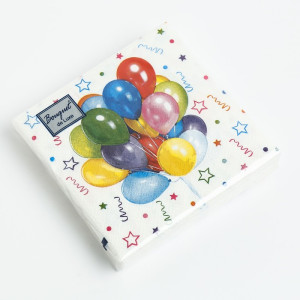 Салфетки бумажные HomeBerry Bouquet Веселый праздник 33х33 см 3-х слойные 20 шт