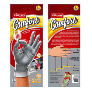KINGFISHER Перчатки хоз. COMFORT латекс. L 1пара