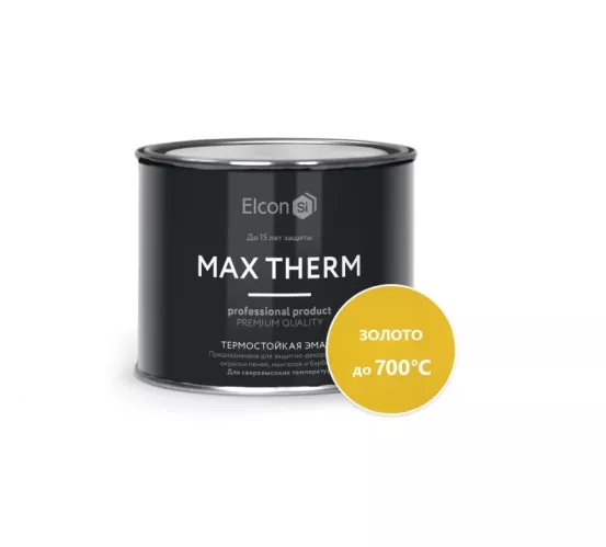 Эмаль термостойкая Elcon Max Therm 700 градусов тон золото 0.4 кг – 1