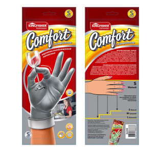 KINGFISHER Перчатки хоз. COMFORT латекс. S 1пара