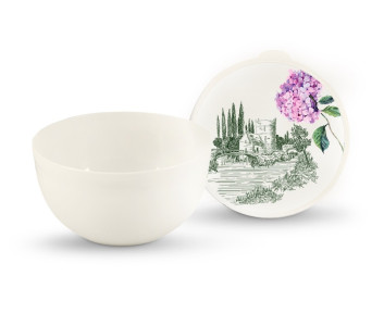 Миска Полимербыт Toile de Jouy с крышкой 0.6 л