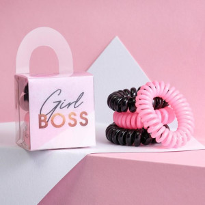 Набор резинок-пружинок для волос Girl Boss,4 шт, диам 3,5 см, 3,6 х 3,8 х 3,6 см