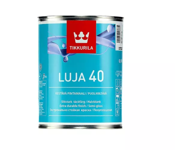 Краска Tikkurila LUJA 40 интерьерная экстра-стойкая акриловая полуглянцевая база С 0.9 л – 1