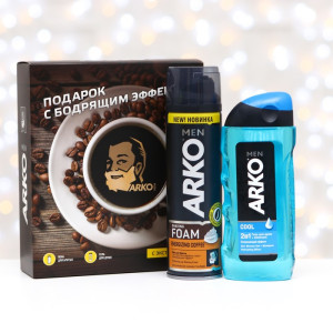 Подарочный набор Arko Men Energizing Coffee Пена для бритья 200 мл и гель для душа Cool 260 мл