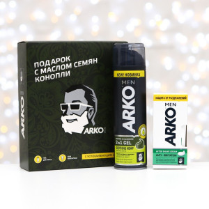 Подарочный набор Arko Soothing Hemp Гель для бритья 200 мл и крем после бритья Anti-Irritation 50 мл