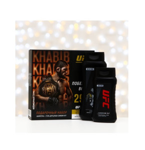 Подарочный набор UFC x EXXE Carbon hit Хабиб Нурмагомедов Шампунь 400 мл и  гель для душа 250 мл