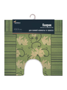 Коврик д/туалета, вспен. ПВХ, ЗЕЛЕНЫЙ,,, 52*50см