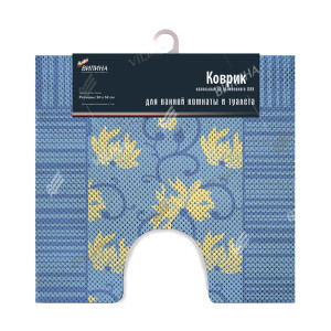 Коврик д/туалета, вспен. ПВХ, ГОЛУБОЙ, 52*50см