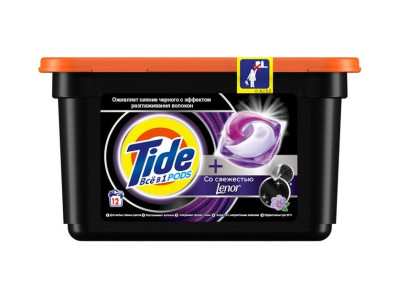 Капсулы для стирки Tide Black свежесть Lenor 12х21.3г