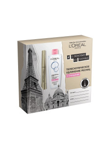 Подарочный набор L`Oreal Paris тушь для ресниц Telescopic и мицеллярная вода для сухой и чувствительной кожи.