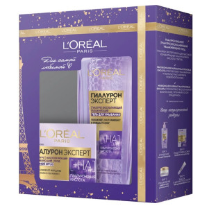 Подарочный набор L`Oreal Paris Гиалурон Эксперт Крем для лица дневной уход SPF20 и гель для умывания  для всех типов кожи