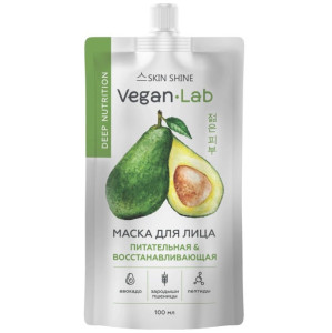 Маска для лица Skin Shine VeganLab Авокадо питательная и восстанавливающая 100 мл