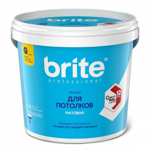 Краска Brite Professional для стен и потолков матовая база C 0.9 л