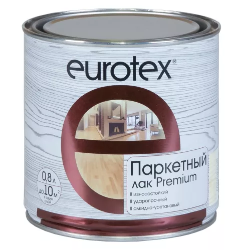 Лак паркетный Eurotex Premium полуматовый 0.8 л – 1