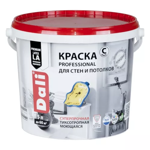 Краска Dali Professional для стен и потолков акриловая глубокоматовая база А 5 л – 1