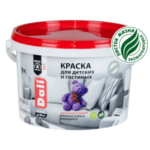 Краска Dali для детских и гостиных акриловая супербелая  2.5л
