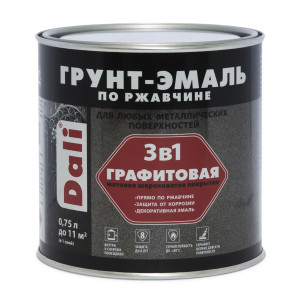 Грунт-эмаль Dali Графитовая по ржавчине черный 0.75 л - 1