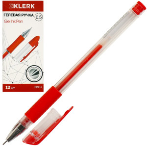 Ручка гелевая Klerk игольчатая 0,5 мм красный
