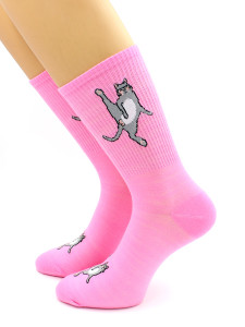 Носки Hobby Line унисекс Кот спорт резинка размер 36-40