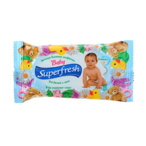 Салфетки влажные Super Fresh для детей 15 шт