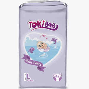 Подгузники-трусики TokiBABY размер L 9-14 кг 42 шт