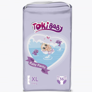 Подгузники-трусики TokiBABY размер XL 12+ кг 36 шт