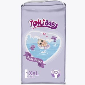 Подгузники-трусики TokiBABY размер XXL 15+ кг 32 шт