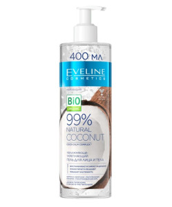 Гель для лица и тела Eveline Bio Organic 99% Natural Coconut увлажняюще-укрепляющий 3в1 400 мл - 1